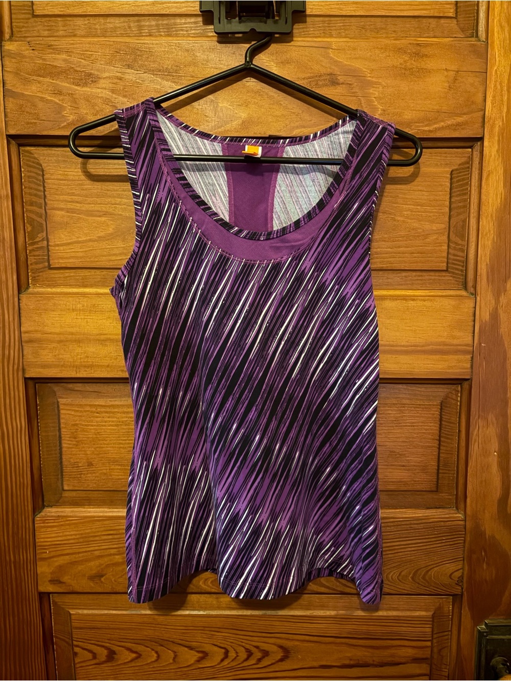 Lucy Purple and Black Diagonal Stripe Tank Top